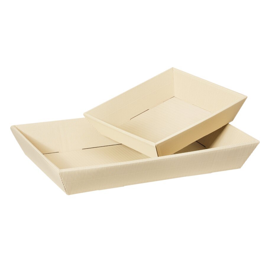 Prsentkorb flach creme