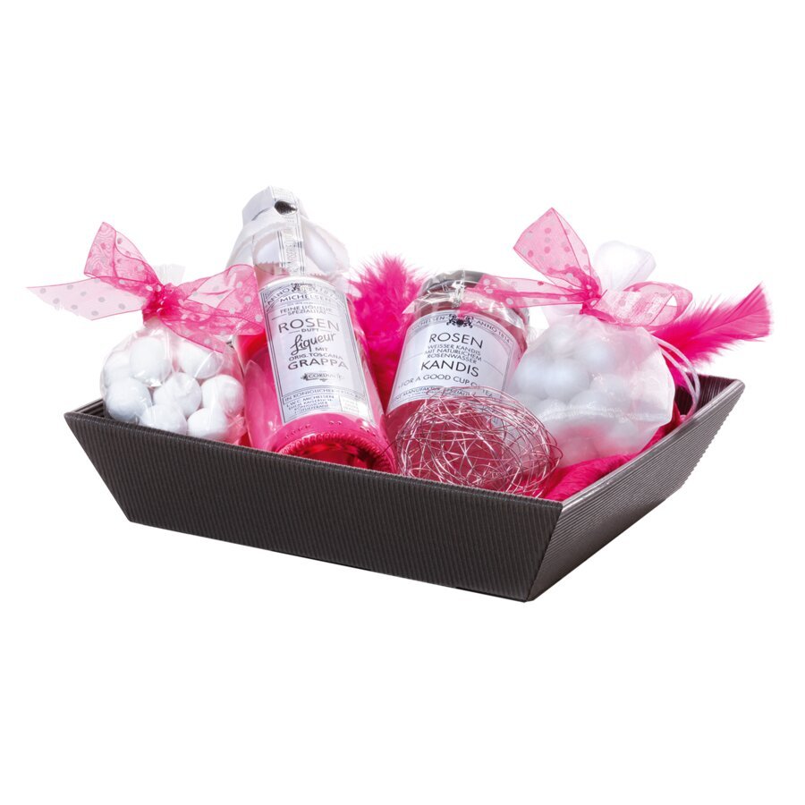 Pr�sentkorb flach anthrazit gef�llt