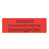 Warnetikett leuchtrot 