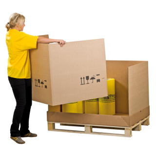 So einfach kann der Palettencontainer seitlich geschlossen werden.