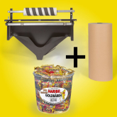 F�llpapierspender Krempi Set mit Stopfpapier + Haribo
