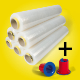 Handstretchfolie 500 mm 300 lfm 12 my Set 12 Rollen mit Gleith�lsen