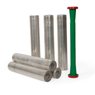 Kernlose Handstretchfolie mit 35 % PCR-Recyclinganteil. Abroller separat erh�ltlich