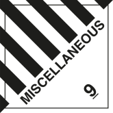 Gefahrgutetikett "Miscellaneous" mit Text