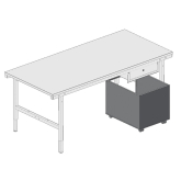 Fahrbarer Container 500 x 650 x 525 mm f�r Packtisch 