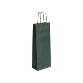 Papier-Flaschentasche mit Kordel f�r 1 Flasche 150 x 80 x 395 mm gr�n
