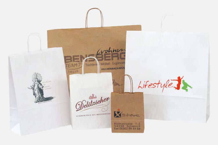 Bedruckte Tragetaschen aus Papier