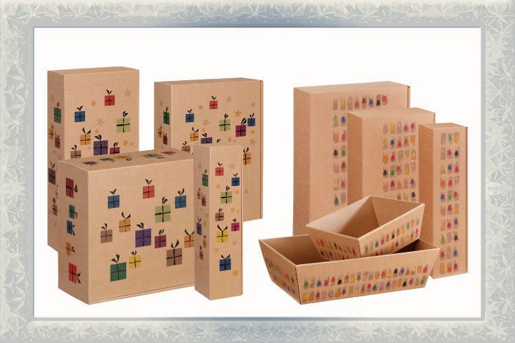 Kartons aus naturbelassener Wellpappe